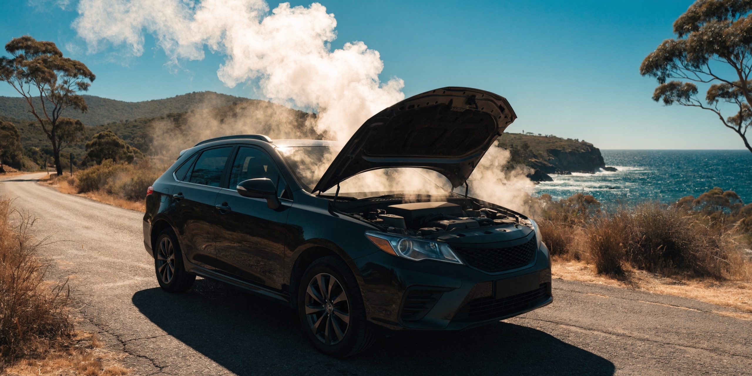 Car overheating on hot Australian road - featured image